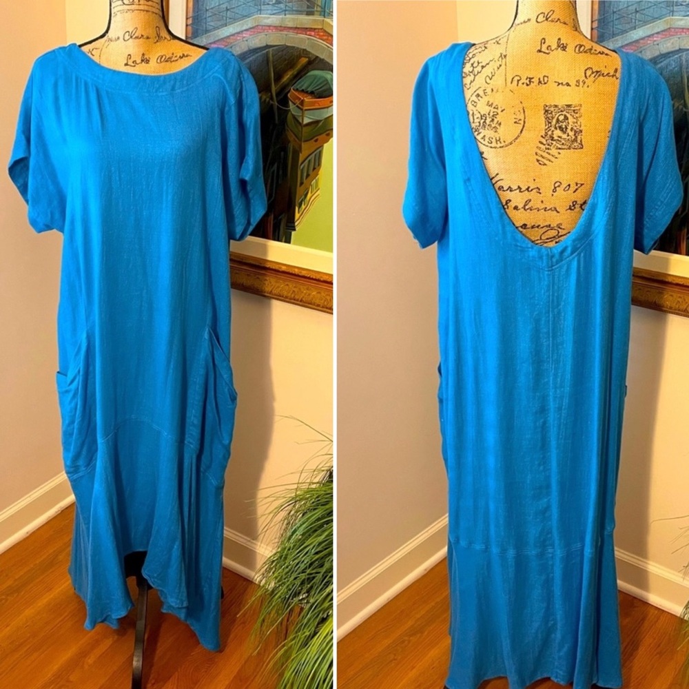 Free People royal blue midi dress